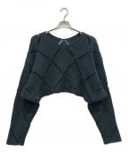 LE CIEL BLEUルシェルブルー）の古着「Chunky Yarn Eyelet Knit Top」｜グリーン