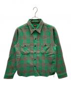 TENDERLOINテンダーロイン）の古着「T-HEAVY FLANNEL CHECK SHT」｜グリーン×ブラウン