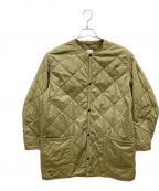 orSlowオアスロウ）の古着「QUILTED NO COLLAR COAT」｜グリーン