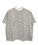 ALOUNDアラウンド）の古着「STRIPED OVERSIZE TEE」｜ホワイト×ブラック