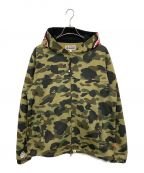 A BATHING APEアベイシングエイプ）の古着「1ST CAMO WINDSTOPPER SHARK HOODIE」｜オリーブ