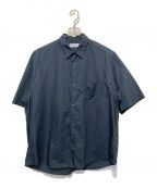 Graphpaperグラフペーパー）の古着「Broad S/S Oversized Regular Collar Shirt」｜ネイビー