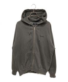 X-LARGE（エクストララージ）の古着「PIGMENT DYED EMBOSS LOGO ZIP HOODED」｜グレー