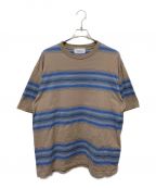 UNUSEDアンユーズド）の古着「Ombre border short sleeve t-shirt / ボーダーT」｜ベージュ