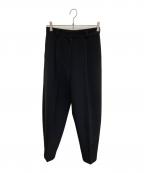 CLANEクラネ）の古着「ROUNDED LINE TUCK PANTS」｜ブラック