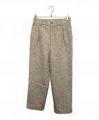 digawelディガウェル）の古着「In tuck Pants①tweed」｜ベージュ