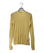 AURALEEオーラリー）の古着「SEE-THROUGH RIB MOCK NECK L/S TEE」｜イエロー