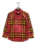 BURBERRY CHILDRENバーバリー チルドレン）の古着「ノヴァチェックシャツ」｜レッド×イエロー