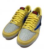 NIKE×Travis Scottナイキ×トラヴィス スコット）の古着「WMNS AIR JORDAN 1 LOW OG SP」｜グレー×イエロー