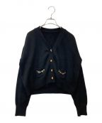 Fano Studiosファノ ストゥディオズ）の古着「Metal buckle V-neck cardigan」｜ブラック