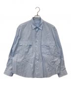 Porter Classicポータークラシック）の古着「ROLL UP STRIPE SHIRT」｜ブルー