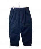 BEAMS PLUSビームスプラス）の古着「24AW 2 Pleats Twill タックワイドパンツ 38-23-0097-874」｜ネイビー