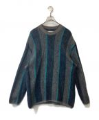 steinシュタイン）の古着「Mohair Stripe Knit LS ST.455 ニット」｜ブルー