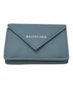 BALENCIAGAバレンシアガ）の古着「PAPIER MINI WALLET 391446・4005・X・532244」｜ブルー