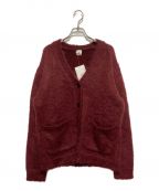 6(ROKU) BEAUTY&YOUTHロク ビューティーアンドユース）の古着「MOHAIR SHAGGY V NECK CARDIGAN」｜レッド