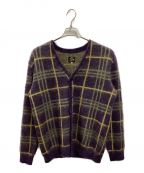 Needlesニードルズ）の古着「Mohair Cardigan - Plaid」｜パープル