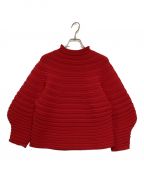 PLEATS PLEASEプリーツプリーズ）の古着「MUSHROOM KNIT」｜レッド