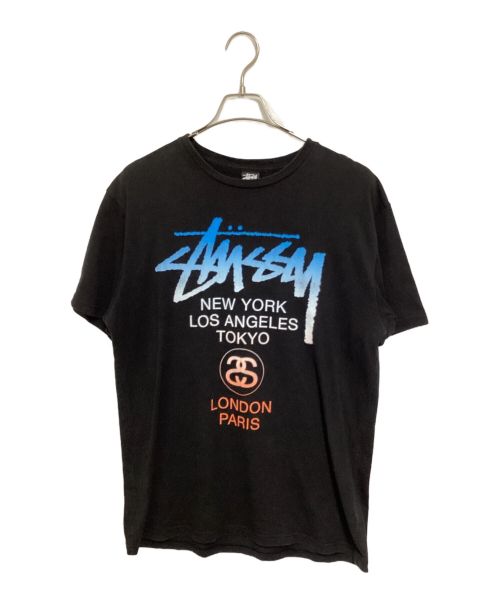 stussy（ステューシー）stussy (ステューシー) ストックロゴプリントTシャツ ブラック サイズ:Lの古着・服飾アイテム