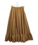 Ameriアメリ）の古着「JACQUARD RUFFLED HEM SKIRT」｜キャメル