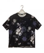 LAD MUSICIANラッドミュージシャン）の古着「BIG T-SHIRT 14/1 T-CLOTH INKJET FLOWER」｜ブラック