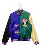 ICE CREAMアイスクリーム）の古着「TRIPLETS VARSITY JACKET」｜グリーン×ブルー