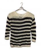 Saint Laurent Parisサンローランパリ）の古着「Oversize Striped Sweater」｜ホワイト×ブラック