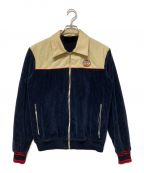 GUCCIグッチ）の古着「Rib cotton velour zip-up jacket」｜ネイビー