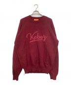 KEBOZケボズ）の古着「ICON LOGO COTTON KNIT SWEATER/ニット」｜バーガンディー