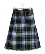 O'NEIL OF DUBLINオニールオブダブリン）の古着「regular easy kilt ウールプリーツ巻きスカート」｜グリーン