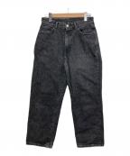 STEVEN ALANスティーブンアラン）の古着「13.5oz DENIM 5P BAGGY TAPERED PANTS」｜ブラック