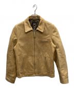 Schottショット）の古着「TRUCKER JACKET(レザートラッカー ジャケット)」｜ベージュ