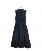 HER LIP TOハーリップトゥ）の古着「Paisley Cotton Lace Long Dress」｜ブラック