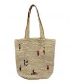 PPPRINTピピプリント）の古着「CITY RAFFIA TOTE BAG」｜ベージュ