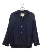 STUDIO NICHOLSONスタジオ ニコルソン）の古着「FLUID SHIRTING-LONG SLEEVE CAMP COLLAR SHIRT」｜ネイビー