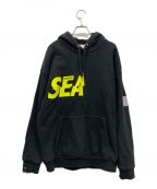 PUMA×WIND AND SEAプーマ×ウィンダンシー）の古着「PUMA X WIND AND SEA HOODY Puma Black/フーディー/プルオーバーパーカー/530900-01」｜ブラック