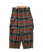 Needlesニードルズ）の古着「H.D. Pant - BDU/ Wool Shaggy Plaid/ウールシャギーチェック 6PK ヒザデルパンツ/NS116」｜グリーン×レッド