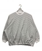 is-nessイズネス）の古着「BALLOON BORDER LONG SLEEVE T-SHIRT」｜ホワイト