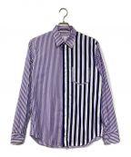 Maison Margiela 10メゾンマルジェラ 10）の古着「COMBO STRIPE SHIRT　ストライプシャツ」｜パープル×ネイビー