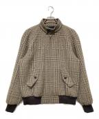 CELINEセリーヌ）の古着「TEDDY JACKET WITH STAND UP COLLAR IN CHECKED WOOL」｜ブラウン