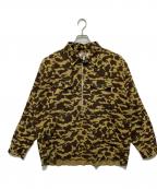 BAPE BY A BATHING APEベイプバイアベイシングエイプ）の古着「BAPE CAMOハーフジップシャツ」｜ベージュ×ブラウン