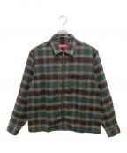 SUPREMEシュプリーム）の古着「Shadow Plaid Flannel Zip Up Shirt」｜グリーン×ブラック