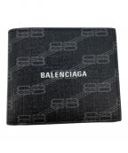 BALENCIAGAバレンシアガ）の古着「BBモノグラムコーティングキャンバスウォレット」｜ブラック