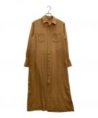 AURALEEオーラリー）の古着「WOOL POLYESTER SHEER CLOTH SHIRTS ONE-PIECE」｜ベージュ