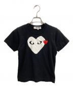 PLAY COMME des GARCONSプレイ コムデギャルソン）の古着「ハートワッペンTシャツ」｜ブラック