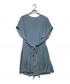 MM6 Maison Margielaエムエムシックス メゾンマルジェラ）の古着「Peplum pleated tops」｜ライトブルー