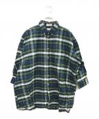 BEAMS BOY×INDIVIDUALIZED SHIRTSビームスボーイ×インディビジュアライズドシャツ）の古着「チェックシャツ　BEAMS BOY　INDIVIDUALIZED SHIRTS」｜グリーン