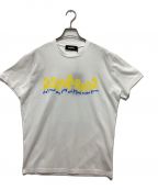 DSQUARED2ディースクエアード）の古着「WAVING LOGO COOL T-SHIRT」｜ホワイト×イエロー