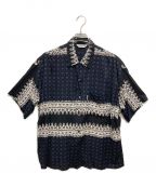 COOTIE PRODUCTIONSクーティープロダクツ）の古着「Rayon Open Collar S/S Shirt」｜ブラック×ホワイト