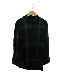 LAD MUSICIAN（ラッドミュージシャン）の古着「OMBRE CHECK ASYMMETRY SHIRT」｜ブラック