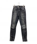 G-STAR RAWジースターロゥ）の古着「KNEE ZIP HIGH SKINNY JEANS」｜グレー